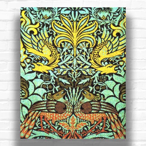 Peacock and Dragon by William Morris Paint by Numbers - Victorian Decorative Art