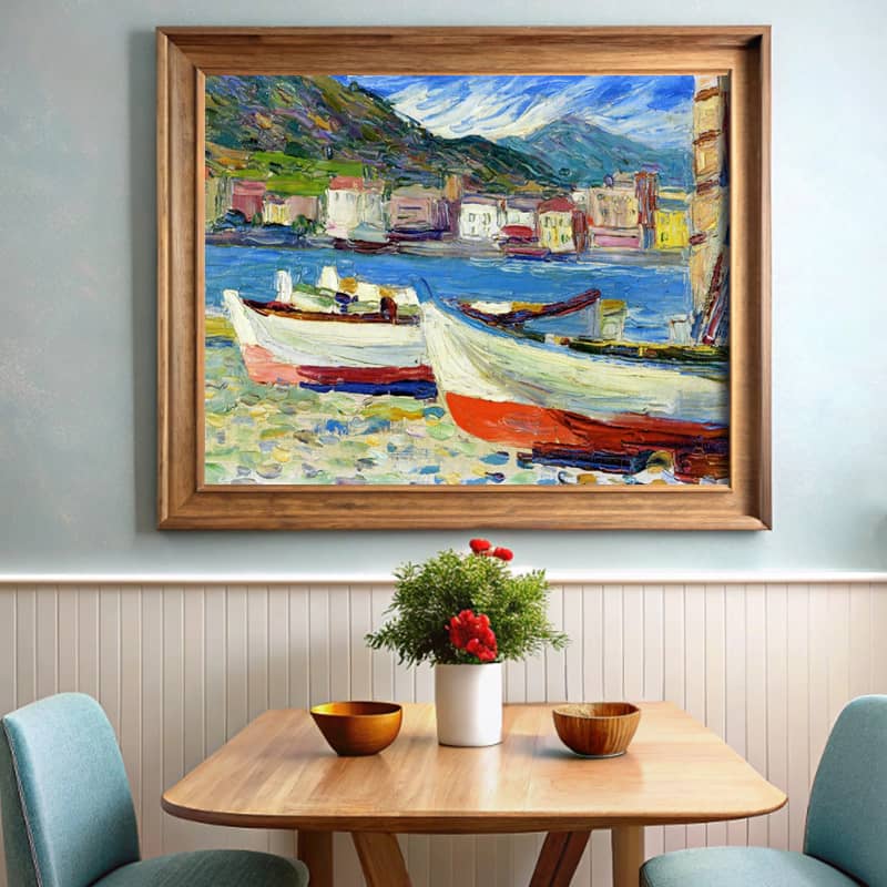 Rapallo Boats by Wassily Kandinsky Paint by Number - Famous Coastal Art