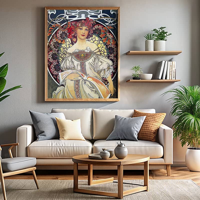 Reverie by Alphonse Mucha Paint by Number – Famous Art Nouveau