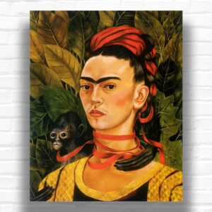 Self Portrait with Monkey by Frida Paint by Numbers - Famous Mexican Painter