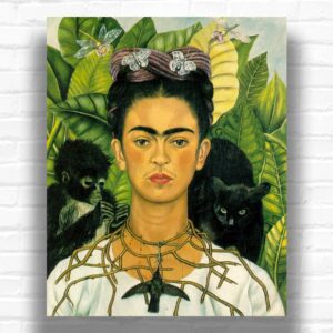 Self Portrait with Necklace of Thorns (1940) - Frida Kahlo Paint by Numbers