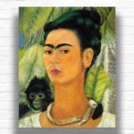 Self Portrait with a Monkey by Frida Kahlo Paint by Numbers