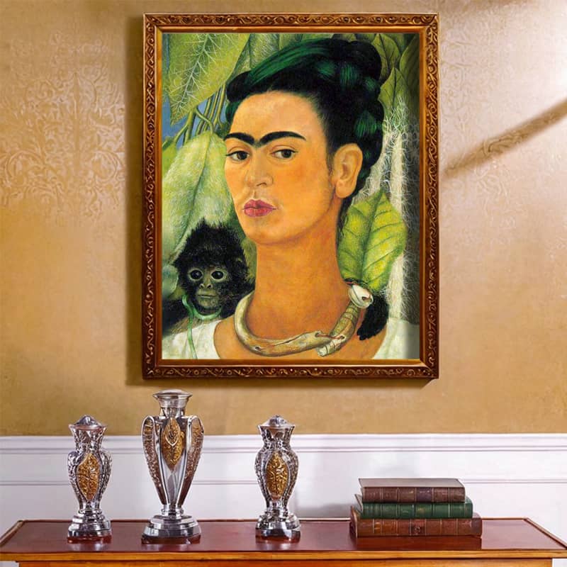 Self Portrait with a Monkey by Frida Kahlo Paint by Numbers Kit
