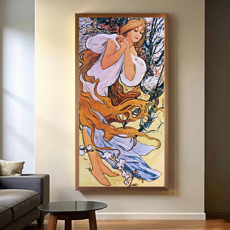 Spring by Alphonse Mucha 1897 Paint by Number Kit – Famous Art on Extra Large Canvas