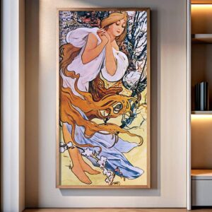 Spring by Alphonse Mucha 1897 Paint by Number – Famous Art on Extra Large Canvas