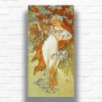 Spring by Alphonse Mucha Paint by Number – Famous Large Vertical Canvas