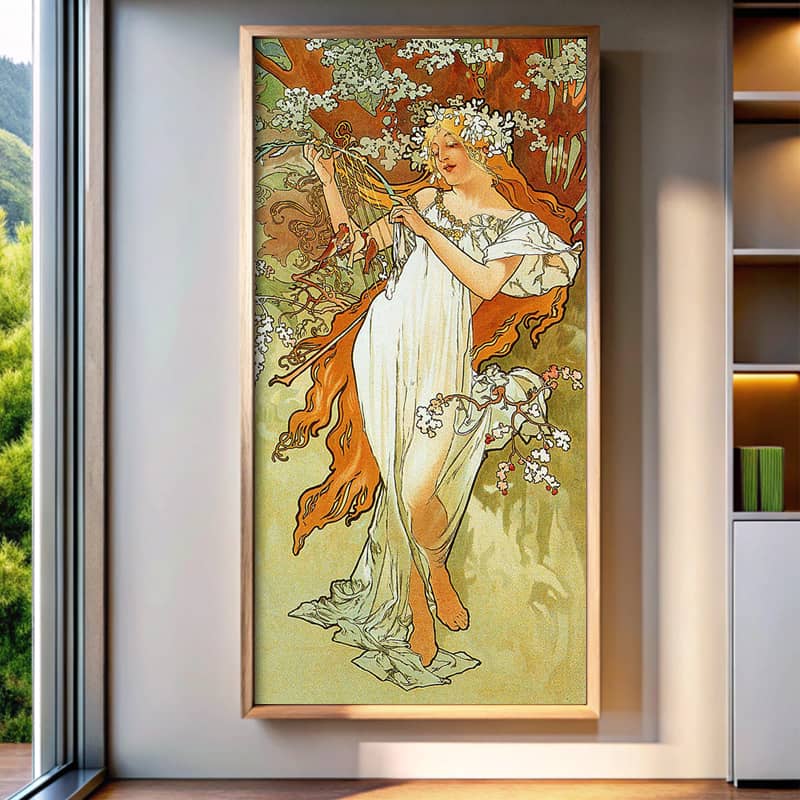 Spring by Alphonse Mucha Paint by Numbers Kit – Famous Large Vertical Canvas