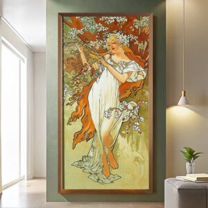 Spring by Alphonse Mucha Paint by Numbers – Famous Large Vertical Canvas
