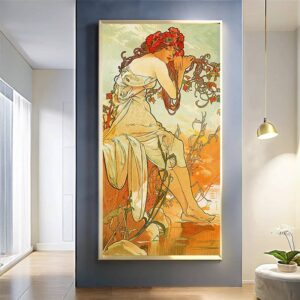 Summer by Alphonse Mucha Paint by Numbers - Famous Artwork on Large Canvas