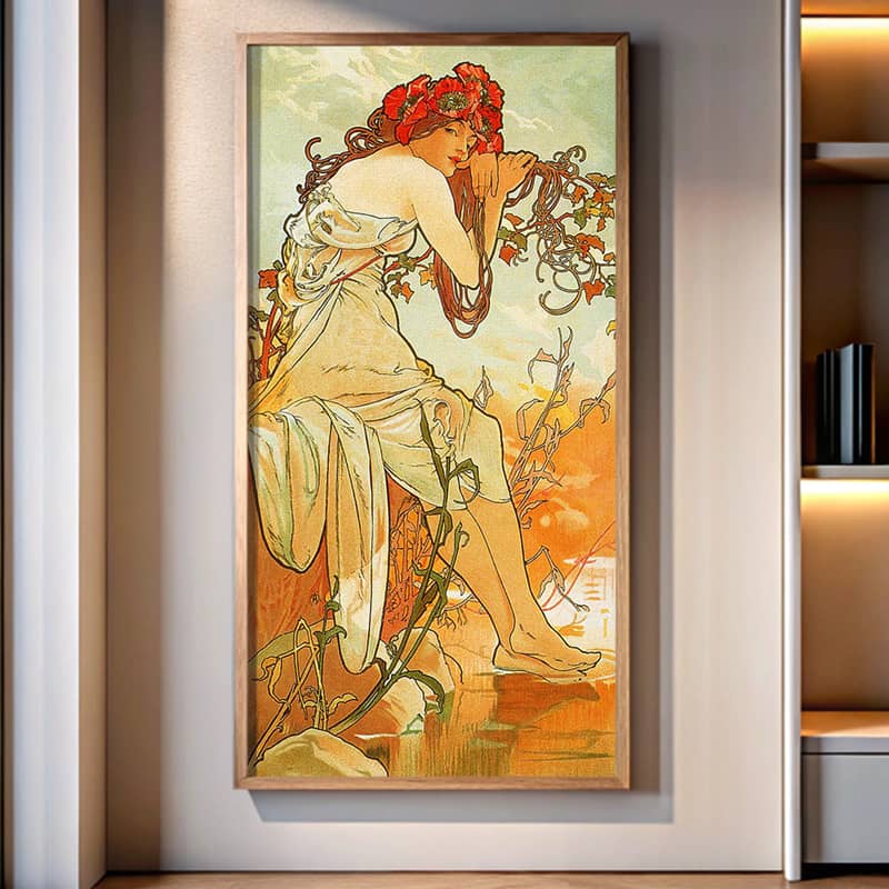Summer by Alphonse Mucha Paint by Numbers Kit - Famous Artwork on Large Canvas