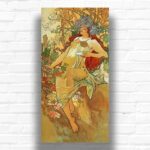 The Autumn by Alphonse Mucha Paint by Number - Large Size Vertical Canvas