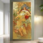 The Autumn by Alphonse Mucha Paint by Numbers - Large Size Vertical Canvas