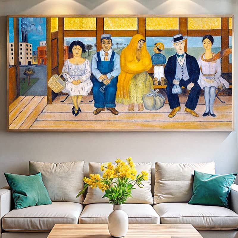 The Bus by Frida Kahlo Paint by Numbers Kit - Famous Mexican Art Extra Large Canvas