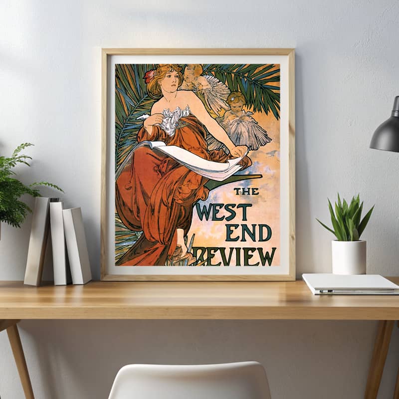 The West End Review by Alphonse Mucha Paint by Number - Famous Art Poster