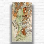 Winter by Alphonse Mucha Paint by Number - Famous Art on Large Canvas