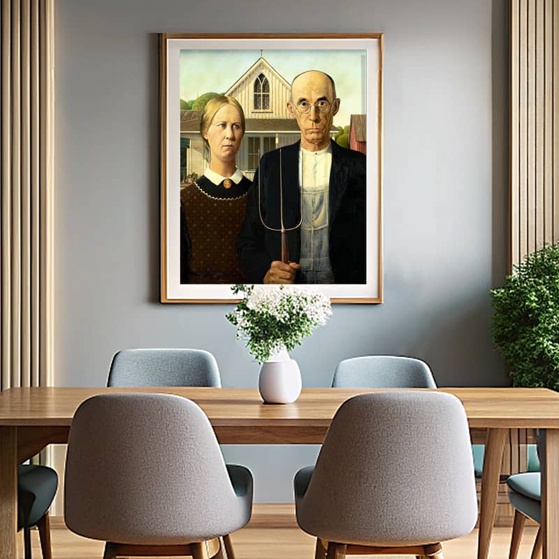 American Gothic by Grant Wood Paint by Number - Famous Artwork