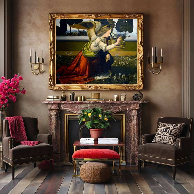 Angel Gabriel in The Annunciation by da Vinci Paint by Number - Famous Art