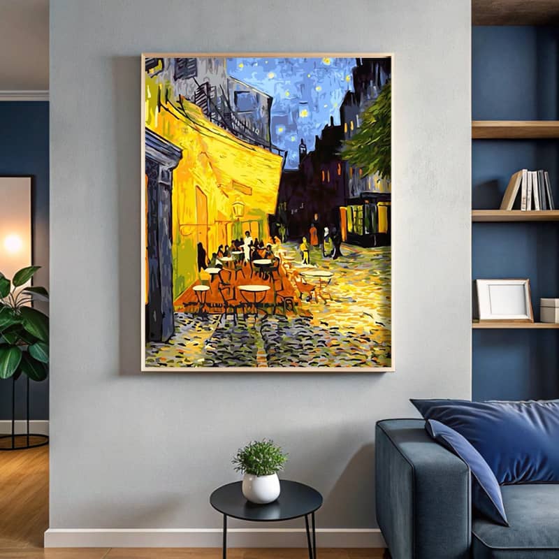 Cafe Terrace at Night by Van Gogh Paint by Numbers – Famous Art Decor