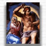 Christ as Judge and Mary in The Last Judgment by Michelangelo - Paint by Numbers