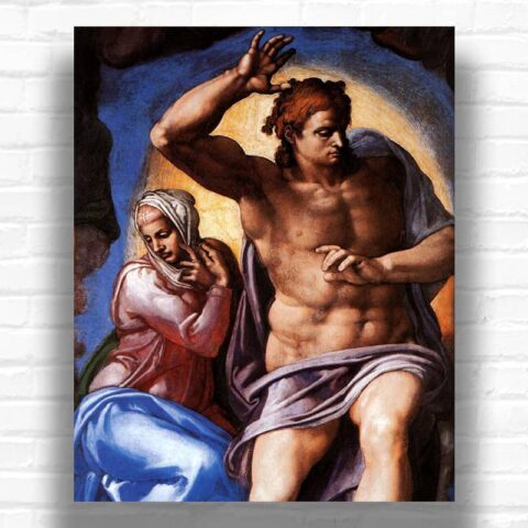 Christ as Judge and Mary in The Last Judgment by Michelangelo - Paint by Numbers