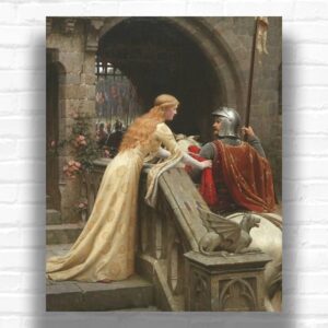 God Speed by Edmund Leighton Paint by Numbers - Famous Medieval Romance Art