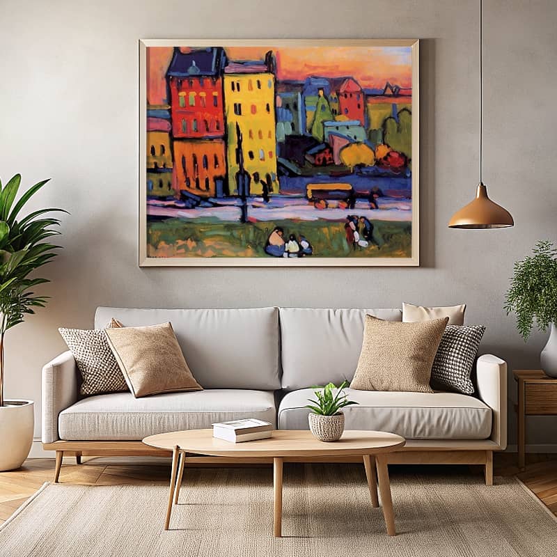 Houses in Munich by Kandinsky Paint by Number – Famous Expressionism Art