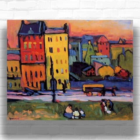 Houses in Munich by Kandinsky Paint by Numbers – Famous Expressionism Art