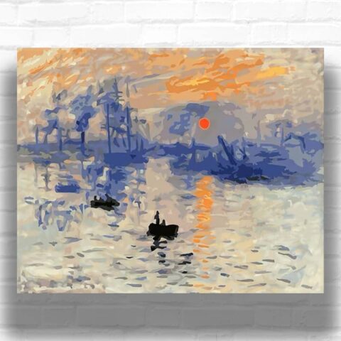 Impression, Sunrise by Claude Monet Paint by Numbers - Famous Impressionism Art