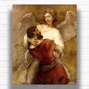 Jacob Wrestling with the Angel by Rembrandt Paint by Number – Religious Wall Art