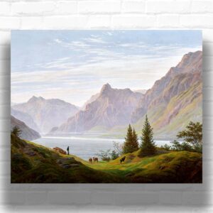 Landscape with Mountain Lake Morning by Caspar David Friedrich – Paint by Number