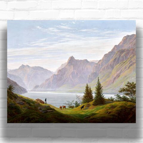 Landscape with Mountain Lake Morning by Caspar David Friedrich – Paint by Number