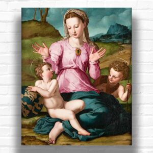 Madonna and Child with Saint John the Baptist by Agnolo Bronzino Paint by Number
