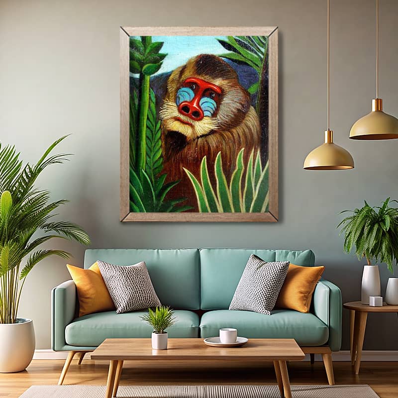 Mandrill in the Jungle by Henri Rousseau Paint by Number - Famous Monkey Art