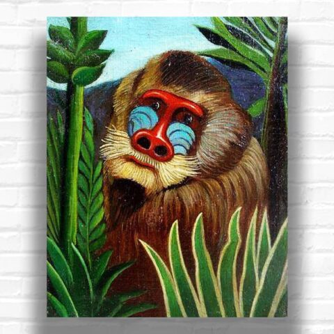 Mandrill in the Jungle by Henri Rousseau Paint by Numbers - Famous Monkey Art