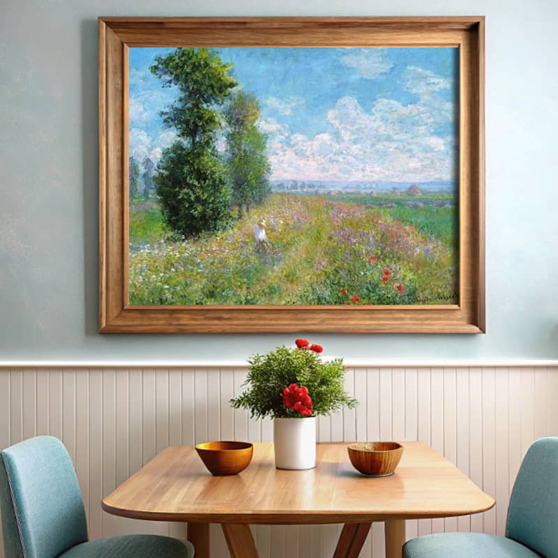 Meadow with Poplars by Claude Monet Paint by Numbers - Famous Countryside Artwork