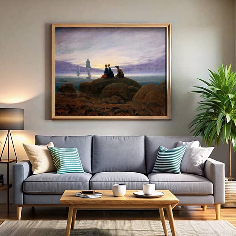 Moonrise over the Sea by Caspar David Friedrich – Paint by Numbers Kit