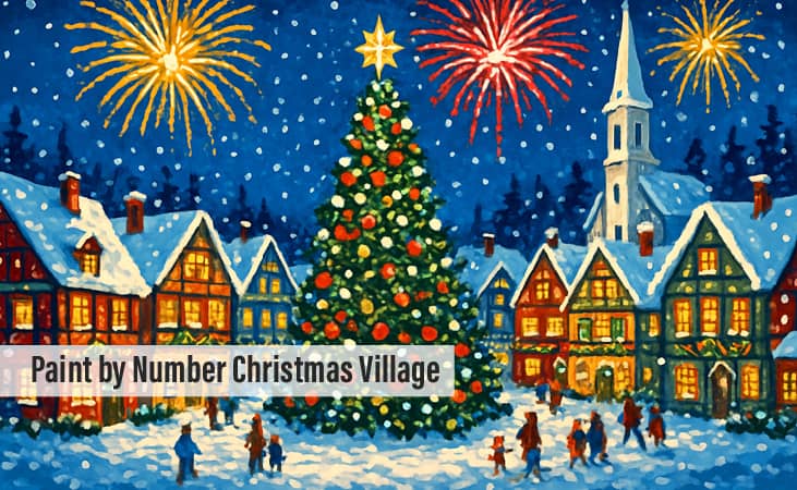 Paint by Number Christmas Village