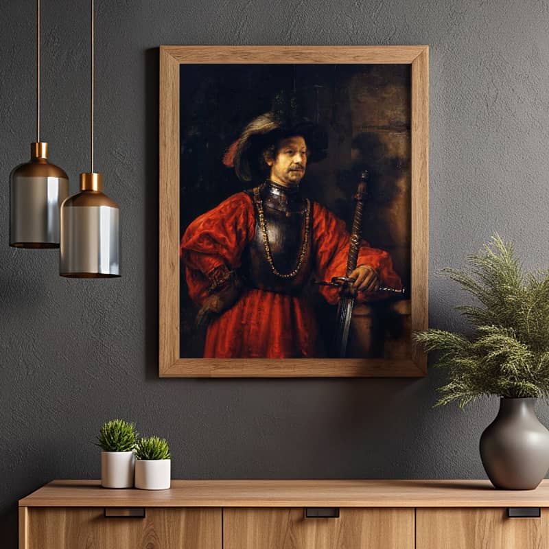 Portrait of a Man in Military Costume by Rembrandt Paint by Number - Famous Art