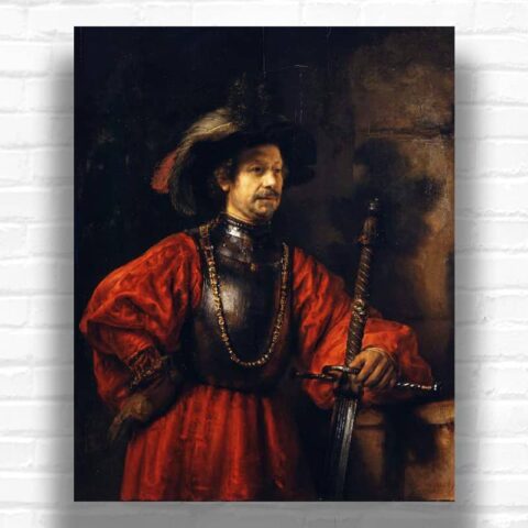 Portrait of a Man in Military Costume by Rembrandt Paint by Numbers - Famous Art
