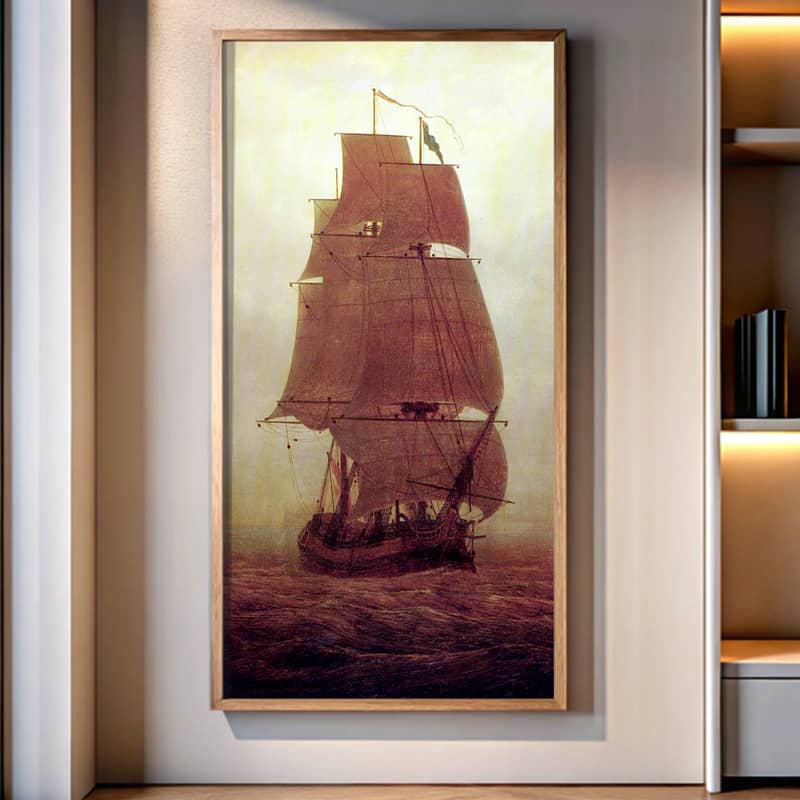 Sailing Ship by Caspar David Friedrich Paint by Numbers Kit – Large Seascape Art