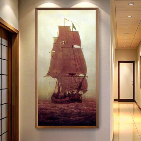 Sailing Ship by Caspar David Friedrich Paint by Numbers – Large Seascape Art