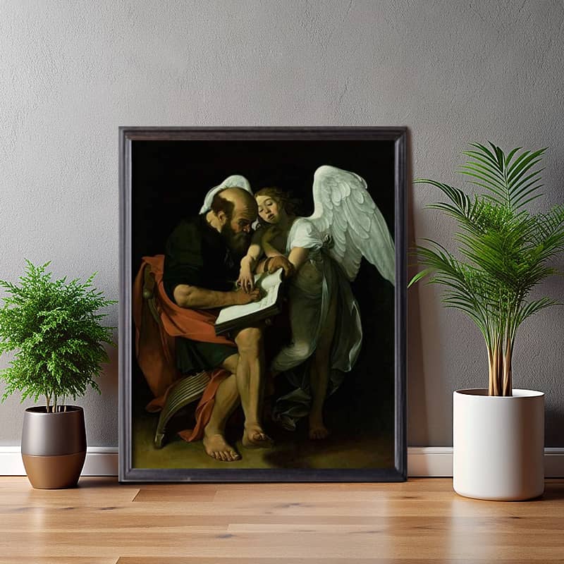 Saint Matthew and the Angel by Caravaggio Paint by Number - Famous Bible Art
