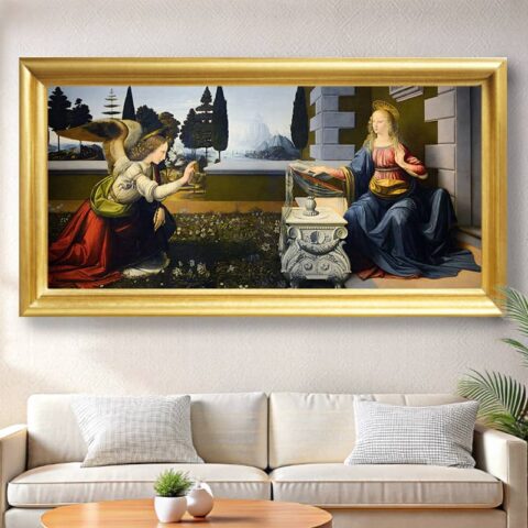The Annunciation by da Vinci Paint by Numbers - Famous Art on Extra Large Canvas