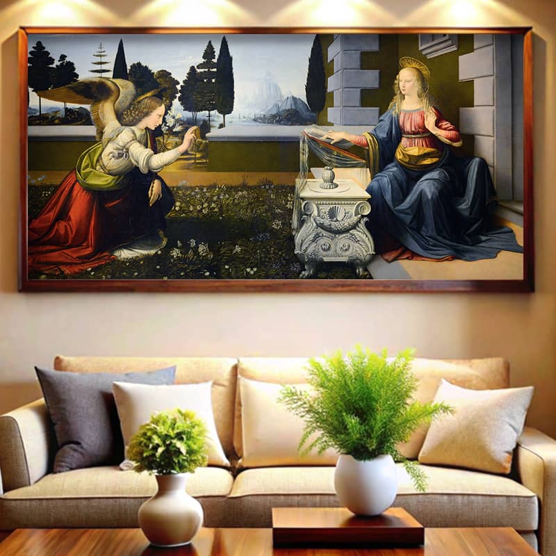 The Annunciation by da Vinci Paint by Numbers Kit - Famous Art on Extra Large Canvas