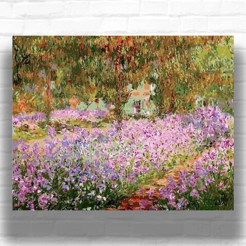The Artist's Garden at Giverny by Monet Paint by Numbers - Famous Art Landscape