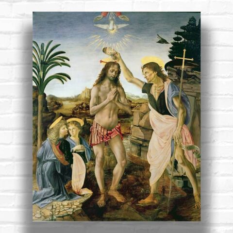 The Baptism of Christ by da Vinci Paint by Numbers - Christian Art Renaissance