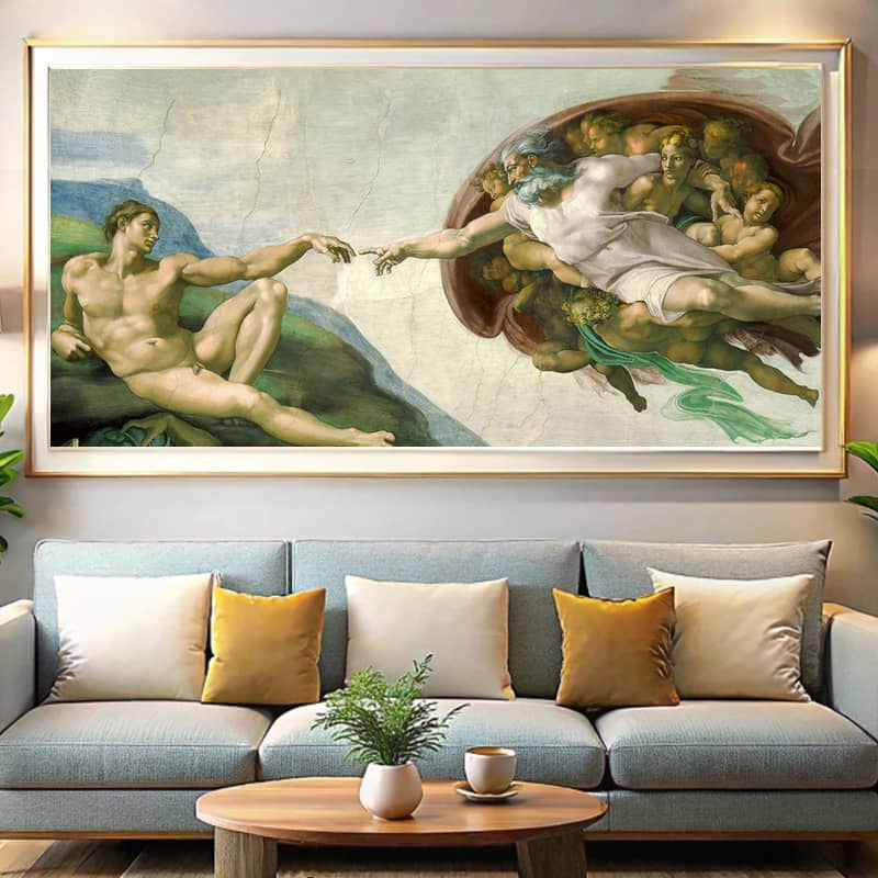 The Creation of Adam by Michelangelo Paint by Numbers Kit – Famous Biblical Art