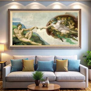 The Creation of Adam by Michelangelo Paint by Numbers – Famous Biblical Art