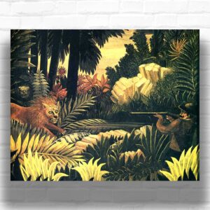 The Lion Hunter by Henri Rousseau Paint by Numbers - Famous Jungle Wildlife Art