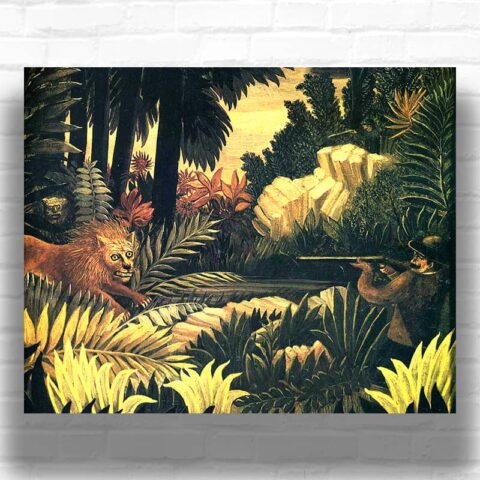 The Lion Hunter by Henri Rousseau Paint by Numbers - Famous Jungle Wildlife Art